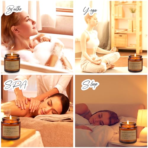 8 Pack Candles for Home Scented, Aromatherapy Jar Candle Gifts for Women, Natural Soy Wax Amber Candles Set, Scented Candles Set for Birthday Valentine Mother's Thanksgiving Day Present