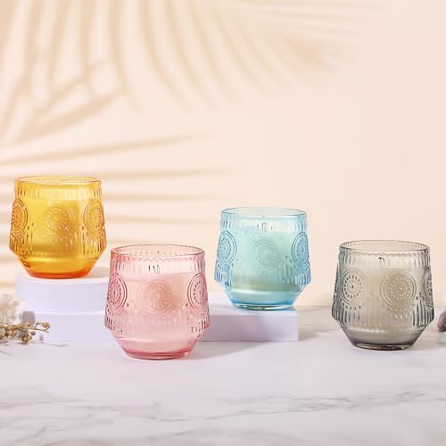 4 Pack Scented Candle Sets | Scented Candle for Home, Soy Candles for Home Scented, Candle Gifts for Women - Luxury Glass Jar Candle - Vanilla Coconut/Eucalyptus Sage/Rose&Oud/Sandalwood Patchouli