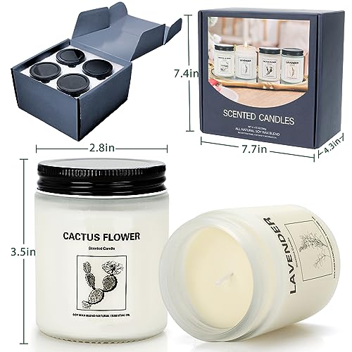 4 Pack Candles for Home Scented, Lavender Candles Set, Aromatherapy Jar Candles for Home, 28 oz 200 Hour Long Lasting Candles, Scented Candles Gifts Set for Women, Birthday, Valentine, Anniversary