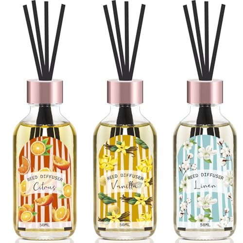 Linen Vanilla Citrus Reed Diffuser Trio