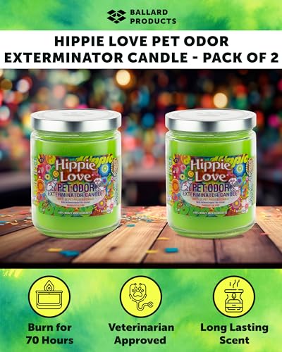 Hippie Love Pet Odor Eliminating Candle Duo