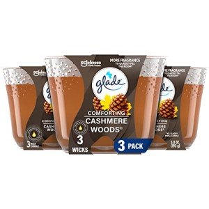 Glade Cashmere Woods 3-Wick Fragrance Candles