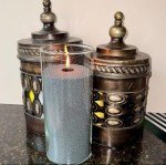 Slate Gray Pearled Unscented Candle - 16 Oz