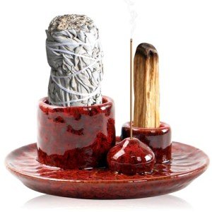 Versatile Red Ceramic Incense Cone Holder