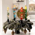 Festive Flameless Taper Candles with Remote - Pack of 4