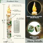 Festive Flameless Taper Candles with Remote - Pack of 4