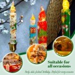 Festive Flameless Taper Candles with Remote - Pack of 4