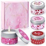 Valentine’s Day Scented Candle Gift Set – 4 Pack