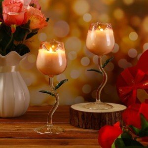Valentine's Day Lavender Rose Candle Gift Set
