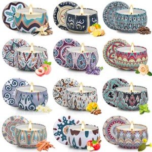 12 Pack Soy Wax Candles Gift Set