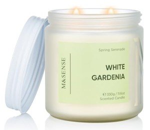 M&SENSE White Gardenia Scented Candle - 70-Hour Burn