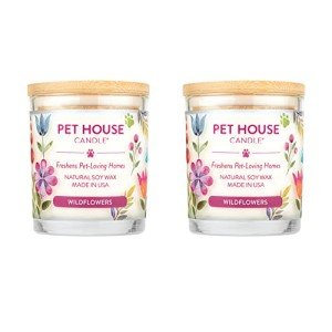Wildflowers Scented Pet Odor Control Candles - 2 Pack