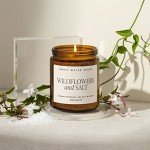 Wildflower & Sea Salt Soy Candle - 9oz Amber Jar