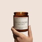 Wildflower & Sea Salt Soy Candle - 9oz Amber Jar