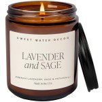 Lavender Sage Soy Candle in Amber Jar