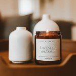 Lavender Sage Soy Candle in Amber Jar