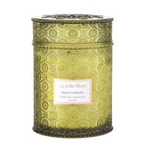 LA JOLIE MUSE Christmas Candles, Fir & Cedarwood Scented Candle, 19.4 Oz Large Winter Holiday Gift Candle, Wood Wicked Candle for Home Scented, Long Burning Glass Jar Candle