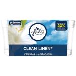 Glade Clean Linen Scented Candle Jar, 2 Count