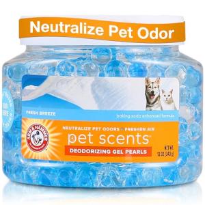 Arm & Hammer for Pets Air Care Pet Scents Deodorizing Gel Beads in Fresh Breeze | 12 oz Pet Odor Neutralizing Gel Beads with Baking Soda | Air Freshener Beads for Pet Odor Elimination (FF12689)