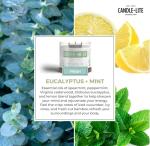 Essential Elements by Candle-lite Scented Candles, Eucalyptus & Mint Leaf Fragrance, One 14.75 oz. Three-Wick Aromatherapy Candle with 45 Hours of Burn Time, Off-White Color