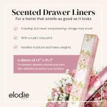 Elodie Essentials Scented Drawer and Shelf Liners - Vintage Charm - Six (6) Large 14 x 19½ Inch Sheets - Non-Adhesive Paper Sheets for Closet Shelves and Dresser Drawers - (Vintage Rose)