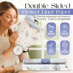 Linen Scented Drawer Liners for Dresser - 8 Sheets Non Adhesive Cabinet Liners for Shelves W/Double-Sided Pattern | Shelf Liners for Kitchen & Shelf Paper for Bathroom, Cupboard & Closets
