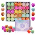 MR MIRYE 30 Pack Bath Bombs, Handmade Bath Bomb Set with 15 Scents, Organic Bath Bombs Bulk with Essential Oils, Bath Bombs Gift Set for Birthday Gifts for Women and Men