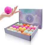 MR MIRYE 30 Pack Bath Bombs, Handmade Bath Bomb Set with 15 Scents, Organic Bath Bombs Bulk with Essential Oils, Bath Bombs Gift Set for Birthday Gifts for Women and Men