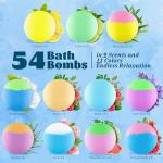 RelaxRose Bath Bombs Gift Set, 54 Pack Handmade Shower Bombs with 11 Delightful Scents, Long-lasting Fizzy Bubbles & Colorful Magic, 7-Minute Dissolve for Relaxation, Ideal Bubble Bath Gift for Women