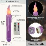 Festive Flameless Taper Candles with Remote - Pack of 4