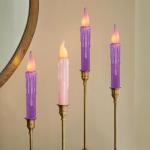 Festive Flameless Taper Candles with Remote - Pack of 4