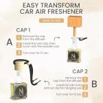 Car Air Freshener Aroma Perfume - Car Fresheners with Luxury in Every Diffuser - Long-Lasting Fragrance Car Refresher - Women Car Scents Air Freshener with Alcohol-Free Perfumed Oil (Mademoiselle)