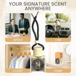 Car Air Freshener Aroma Perfume - Car Fresheners with Luxury in Every Diffuser - Long-Lasting Fragrance Car Refresher - Women Car Scents Air Freshener with Alcohol-Free Perfumed Oil (Mademoiselle)