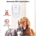 Morrerfresh Cat Litter Deodorizer 99% Pets Poof Odor Eliminator Air Purifier Ozone Odor Removal Air Freshener for Home & Pets Litter Box Room Wardrobe Shoe Cabinet Toilet White