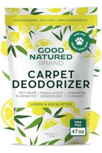 Good Natured Brand Carpet Deodorizer & Freshener Powder | Pet Odor Eliminator for Strong Odor & Pet Urine | Fresh Natural Lemon & Eucalyptus Scent | Biodegradable, Safe for Homes with Pets - 47oz