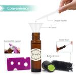 Mavogel 24, 10ml Roller Bottles for Essential Oils - Amber, Glass with Stainless Steel Roller Balls (3 Extra Roller Balls, 54 Pieces Labels, Opener, Funnel, Dropper, Brush Included)