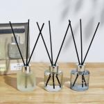 3 Pack Fragrance Reed Diffuser, 50ML Lavender Jasmine Lemongrass Aromatherapy Diffuser Set with 12 Black Fiber Sticks,Air Freshener for Bedroom Bathroom Office, 8.2X 6.6X 2.1 inch