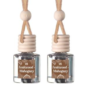 CE CRAFT Teakwood + Mahogany Air Freshener Bottle - Reusable Car Air Deodorizer Diffuser for Essential Oils & Scents, Lasts 30-90+ Days