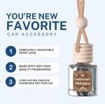 CE CRAFT Teakwood + Mahogany Air Freshener Bottle - Reusable Car Air Deodorizer Diffuser for Essential Oils & Scents, Lasts 30-90+ Days