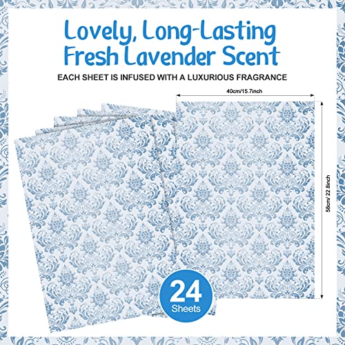 24 Sheets Drawer Liners for Dresser Lavender Scented Drawer Liners Drawer Paper Non Adhesive Drawer Liners Dresser Scented Floral Print Fragrant Large 15.7 x 22.8 Inch for Home Shelf(Vivid Style)