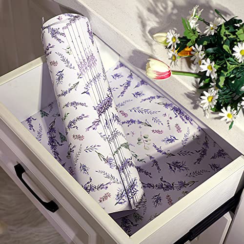 10 Sheet Fragrant Drawer Liners for Dresser Lavender Scented Cabinet Liners for Shelves 15.8 x 22 Inch Paper Liner for Drawers and Cabinets Non Adhesive Drawer Paper Liner (Lavender Style)