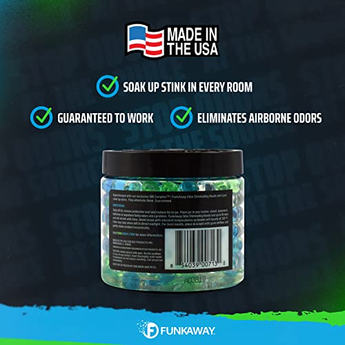 FunkAway Odor Eliminating Beads, 12 oz., Supercharged Odor Absorbing Beads for the House, Car or Gym, Eliminate Smoke, Pet and Bathroom Odors for Long-Lasting Results