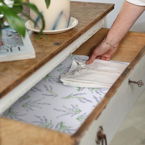 The Master Herbalist LAVENDER Scented Drawer Liners in a floral design with LAVENDER Essential Oils (FOLDED) | Pack of 5 Sheets | Contains Essential Oils | MADE in The UK.