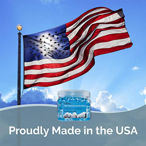 Clear Air Odor Eliminator Gel Beads - 12 oz, Pack of 2 - Air Freshener Made with Essential Oils - Eliminates Odors in Bathrooms, Cars, Boats, RVs & Pet Areas - Fresh Linen Scent
