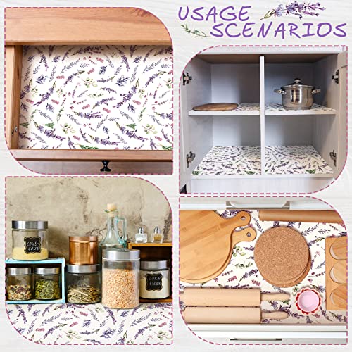 10 Sheet Fragrant Drawer Liners for Dresser Lavender Scented Cabinet Liners for Shelves 15.8 x 22 Inch Paper Liner for Drawers and Cabinets Non Adhesive Drawer Paper Liner (Lavender Style)