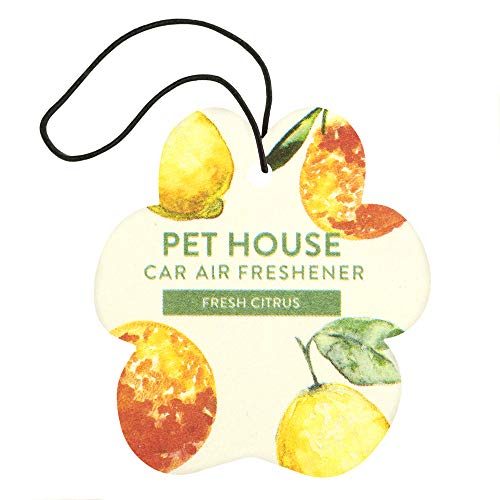 One Fur All Pet House Car Air Freshener - Fresh Citrus Pack of 4 - Non-toxic Car Air Freshener - Pet-Friendly Air Freshener for Small Spaces & Car - Hanging Odor Eliminating Air Freshener