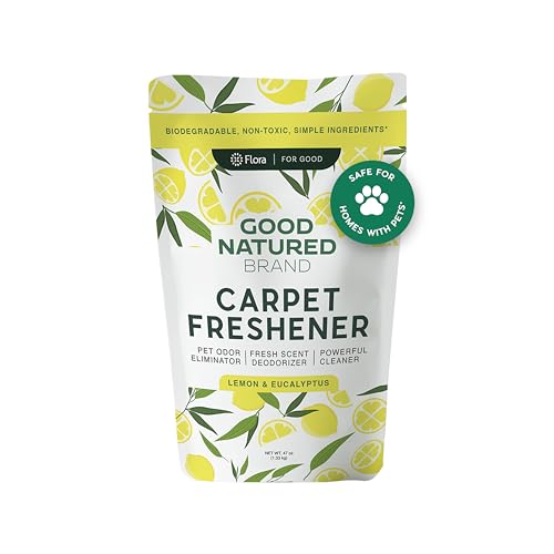 Good Natured Brand Carpet Deodorizer & Freshener Powder | Pet Odor Eliminator for Strong Odor & Pet Urine | Fresh Natural Lemon & Eucalyptus Scent | Biodegradable, Safe for Homes with Pets - 47oz