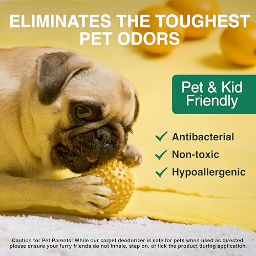 Good Natured Brand Carpet Deodorizer & Freshener Powder | Pet Odor Eliminator for Strong Odor & Pet Urine | Fresh Natural Lemon & Eucalyptus Scent | Biodegradable, Safe for Homes with Pets - 47oz