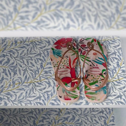 The Master Herbalist NEROLI & BERGAMOT Scented Drawer Liners in a BLUE WILLIAM MORRIS Design (FOLDED) | Pack of 5 Sheets | Contains Essential Oils | MADE in The UK.