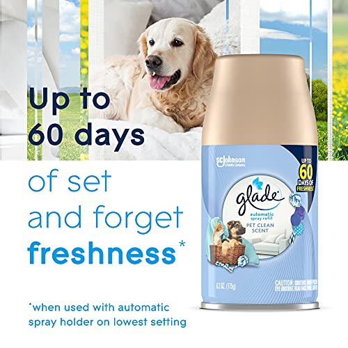 Glade Automatic Spray Refill, Air Freshener for Home and Bathroom, Pet Clean Scent, 6.2 Oz